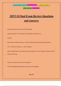 MNT II Final Exam Review Questions and Answers