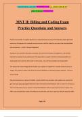 MNT II: Billing and Coding Exam Practice Questions and Answers