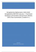 Straighterline Mathematics 2024-2025  Straighterline MAT250 Calculus I - Final Exam Questions and Answers |Actual Exam SShots| 100% Pass Guaranteed | Graded A+ |