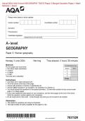  ACTUAL 2024  AQA A- LEVEL GEOGRAPHY 7037 /2 PAPER 2 MERGED QUESTION PAPER +MARKING SCHEME 