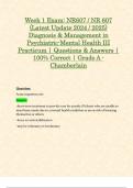 Midterm Exam Week 1 - 3: NR607 / NR 607 Diagnosis & Management in Psychiatric-Mental Health III Practicum Exam (Latest 2024 / 2025 Updates STUDY BUNDLE WITH COMPLETE SOLUTIONS) | 100% Correct | Grade A - Chamberlain