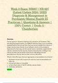 Week 2 Exam: NR607 / NR 607 (Latest Update 2024 / 2025) Diagnosis & Management in Psychiatric-Mental Health III Practicum | Questions & Answers | 100% Correct | Grade A - Chamberlain