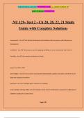 NU 129- Test 2 - Ch 20, 28, 22, 21 Study Guide with Complete Solutions