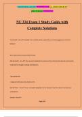 NU 334 Exam 1 Study Guide with Complete Solutions