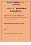 NU 414 Exam 1 Study Guide with Complete Solutions