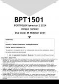 BPT1501 PORTFOLIO (ANSWERS) Semester 2 2024 - DISTINCTION GUARANTEED