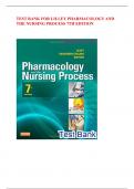 TEST BANK FOR LILLEY PHARMACOLOGY AND THE NURSING PROCESS 7TH EDITION 