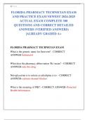 FLORIDA PHARMACY TECHNICIAN EXAM  AND PRACTICE EXAM NEWEST 2024-2025  ACTUAL EXAM COMPLETE 300  QUESTIONS AND CORRECT DETAILED  ANSWERS (VERIFIED ANSWERS)  |ALREADY GRADED A+