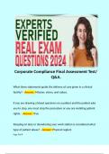 Corporate Compliance Final Assessment Test/ Q&A. 