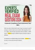 Corporate Compliance Final Assessment Test/ Q&A. 