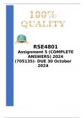 RSE4801 Assignment 5 (COMPLETE ANSWERS) 2024 (705135)- DUE 30 October 2024