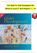 Test Bank for Child Development 9th Edition by Laura E. Berk All Chapters 1 – 15 fully covered