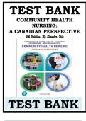 Test Bank for Community Health Nursing A Canadian Perspective 5th Edition by Stamler