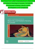 Test Bank For Leifer's Introduction to Maternity & Pediatric Nursing in Canada, 1st Edition, Lisa Keenan-Lindsay, Gloria Leifer All Chapters 1-33 A+ Guide ISBN:9781771722049 Newest Version 2024 Instant Pdf Download 