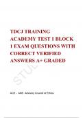 TDCJ TRAINING ACADEMY TEST 1 BLOCK 1 EXAM QUESTIONS WITH CORRECT VERIFIED ANSWERS A+ GRADED