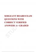 SERGEANT BOARD EXAM QUESTIONS WITH CORRECT VERIFIED ANSWERS A+ GRADED