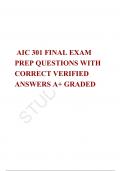 AIC 301 FINAL EXAM PREP QUESTIONS WITH CORRECT VERIFIED ANSWERS A+ GRADED