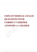 CHM 219 MODULE 4 EXAM QUESTIONS WITH CORRECT VERIFIED ANSWERS A+ GRADED