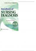 Handbook of Nursing Diagnosis 15TH EDITION Lynda Juall Carpenito