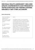 HESI EXAM HEALTH ASSESSMENT | 2024-2025 UPDATE COMPREHENSIVE MOST FREQUENTLY TESTED QUESTIONS AND VERIFIED ANSWERS |GRADED A+ |GET IT 100% ACCURATE!!