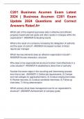 C201 Business Acumen Exam Latest  2024 | Business Acumen C201 Exam  Update 2024 Questions and Correct  Answers Rated A+