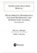 Solutions Manual for Developmental Mathematics College Mathematics and Introductory Algebra 10th Edition by Marvin L. Bittinger