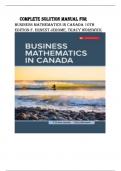 Solution Manual for Business Mathematics In Canada 10th edition F. Ernest Jerome, Tracy Worswick