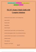 NU 317- Exam 1 Study Guide with Complete Solutions