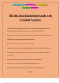 NU-116: Final Exam Study Guide with Complete Solutions