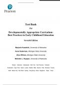 Test Bank for Developmentally Appropriate Curriculum: Best Practices in Early Childhood Education, 7th edition by Marjorie J. Kostelnik 