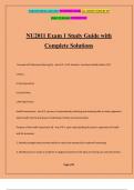 NU2011 Exam 1 Study Guide with Complete Solutions