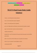 NU2171 Final Exam Study Guide Solutions