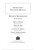 Solutions Manual for Discrete Mathematics (Classic Version) 5th Edition by John A. Dossey 