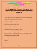 NUR 113 Exam Practice Questions and Answers