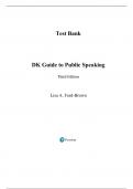 Test Bank For DK Guide to Public Speaking 3rd Edition By Lisa Ford-Brown, DK Dorling Kindersley