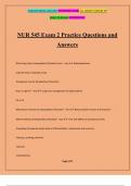 NUR 545 Exam 2 Practice Questions and Answers