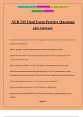 NUR 545 Final Exam Practice Questions and Answers