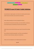 NUR422 Exam #4 Study Guide Solutions