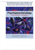 PSYCHOPHARMACOLOGY DRUG THE BRAIN AND BEHAVIOR 4TH EDITION MEYER NURSING TEST BANK/LATEST UPDATE/COMPLETE GUIDE 2024