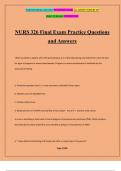 NURS 326 Final Exam Practice Questions and Answers