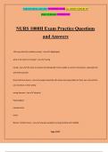 NURS 1000H Exam Practice Questions and Answers