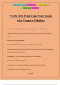 NURS 1170- Final Exam Study Guide with Complete Solutions