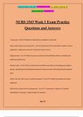 NURS 1543 Week 1 Exam Practice Questions and Answers