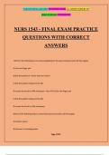 NURS 1543 - FINAL EXAM PRACTICE QUESTIONS WITH CORRECT ANSWERS