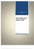 OXFORD CAMBRIDGE AND RSA 2024 GCE  Computer Science  H446/01: Computer systems  A Level ACTUAL QUESTION PAPER WITH MERGED MARKING SCHEME 