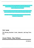 Test Bank for The Nursing Assistant Acute, Subacute, and Long-Term Care, 6th Edition by JoLynn Pulliam,by Meg Holloway Chapter 1-24| Complete Guide A+