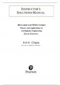 Solutions Manual for Dynamics of Structures Theory and Applications to Earthquake Engineering 6th Edition by Anil K. Chopra 