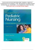 DAVIS ADVANTAGE FOR PEDIATRIC NURSING: CRITICAL COMPONENTS OF NURSING CARE, 3RD EDITION KATHRYN RUDD TESTBANK| ALL CHAPTERS 1 - 22 | COMPLETE GUIDE FOR 2024-2025(Answer Key At The End Of Each Chapter)