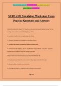 NURS 4331 Simulation Worksheet Exam Practice Questions and Answers