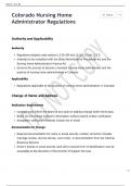 Colorado Nursing Home Administrator Regulations Study Guide 